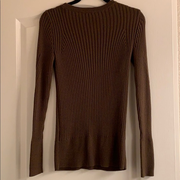 Olive Ribbed Sweater - Picture 3 of 4